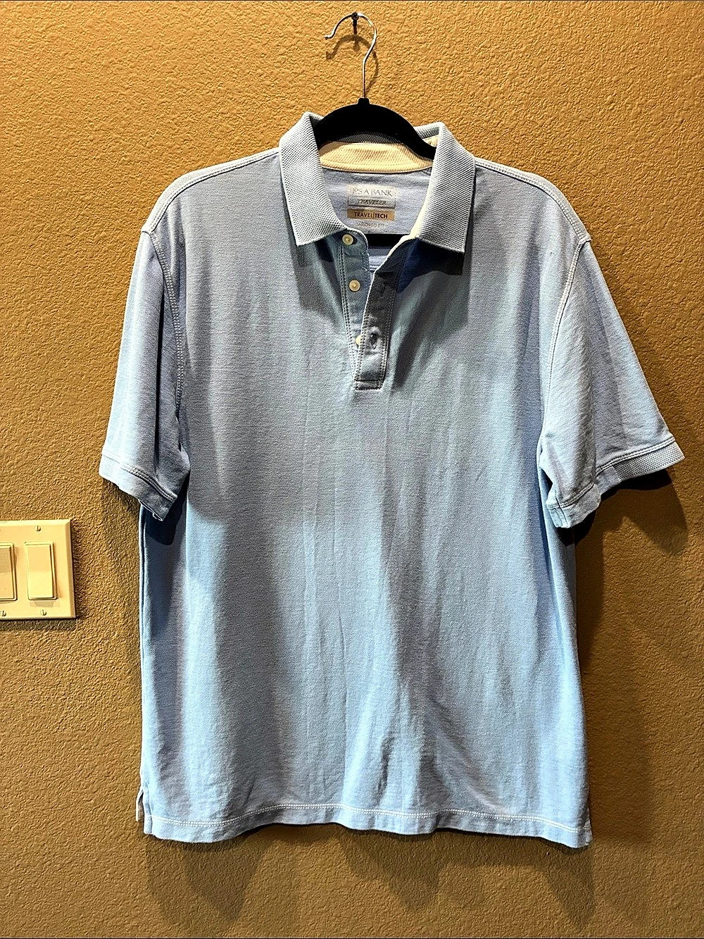 Jos. A. Bank Travel Tech Tailored Fit Polo Shirt Blue Large